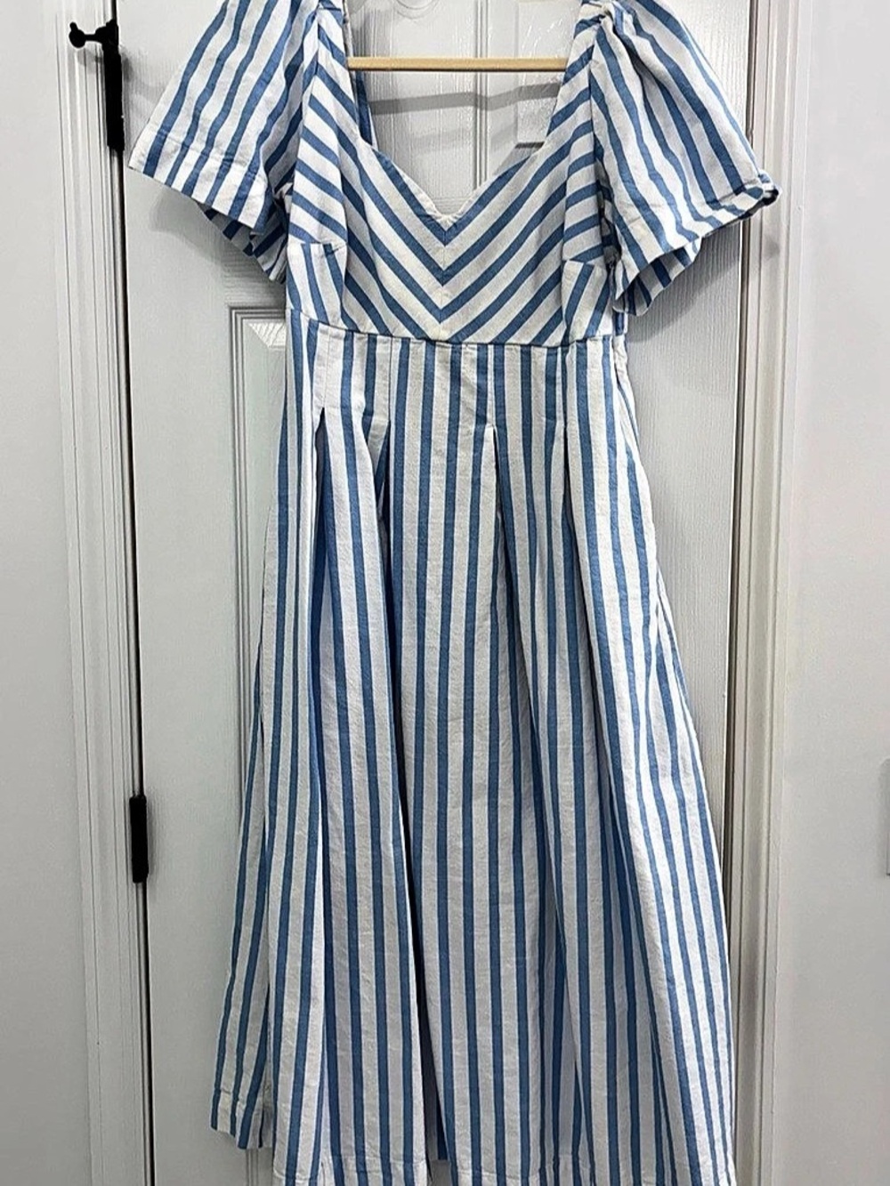 A new day Striped Midi Dress in Blue & White